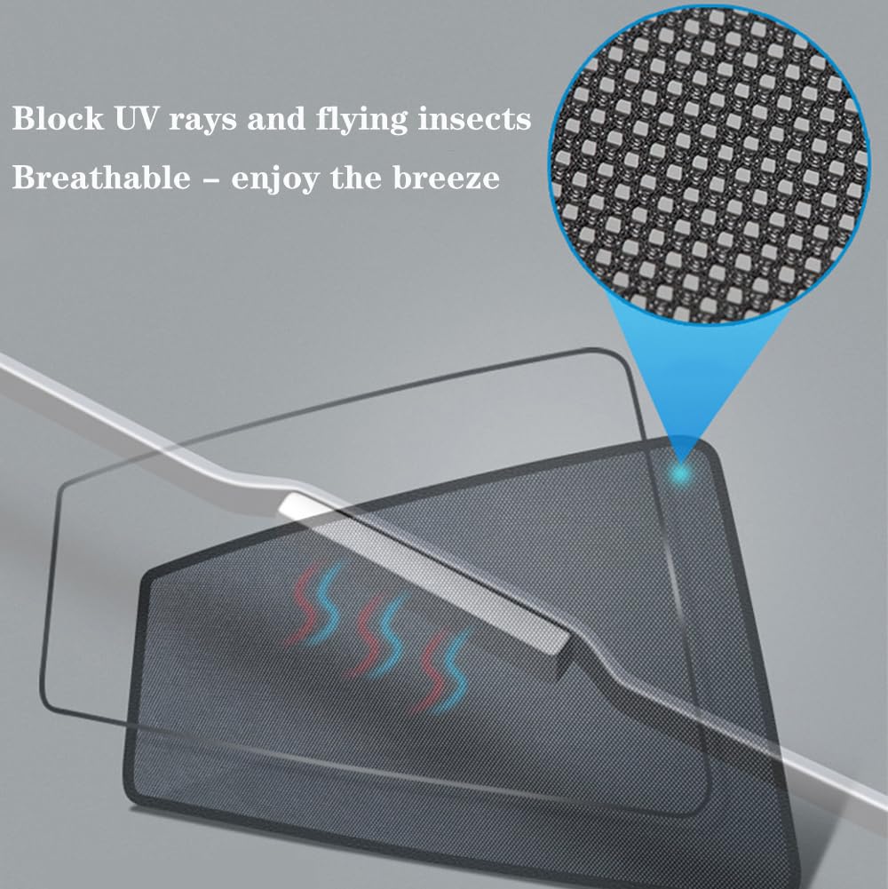 Auto Tendine Parasole per Finestrino Laterali, per Renault Kadjar 2015-2023 Tenda Parasole Anteriore Posteriore, Blocca Zanzara UV Aspirazione Magnetica Rete di Nylon Nera,1 Set of 7 Pieces