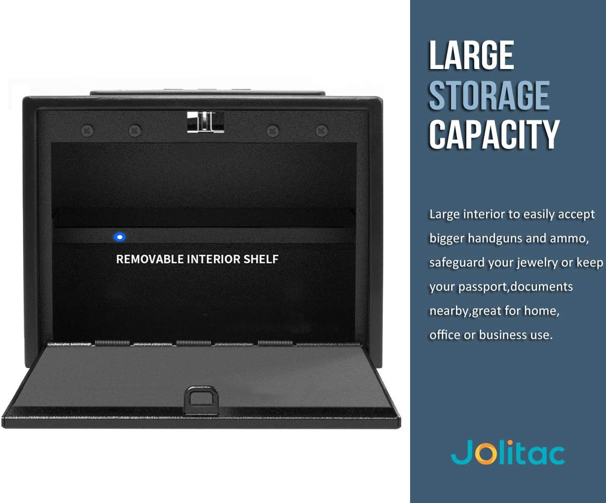Creative Product Jolitac Quick Access Electronic Pistol Safe, Firearm Safety Device Solid Steel Safes Lock Case, Compact Gun Security Safe with Anti-Thief Alarm System, Electronic Keypad and 2 Emergency Keys Up To 40% OFF Jolitac Quick Access Electronic Pistol Safe, Firearm Safety Device Solid Steel Safes Lock Case, Compact Gun Security Safe with Anti-Thief Alarm System, Electronic Keypad and 2 Emergency Keys