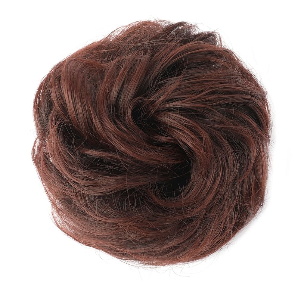Chignon finto Chignon spettinato, acconciature spesse, extension for capelli sintetici elastici, ondulati e ricci, for coda di cavallo Donne(2AT33)
