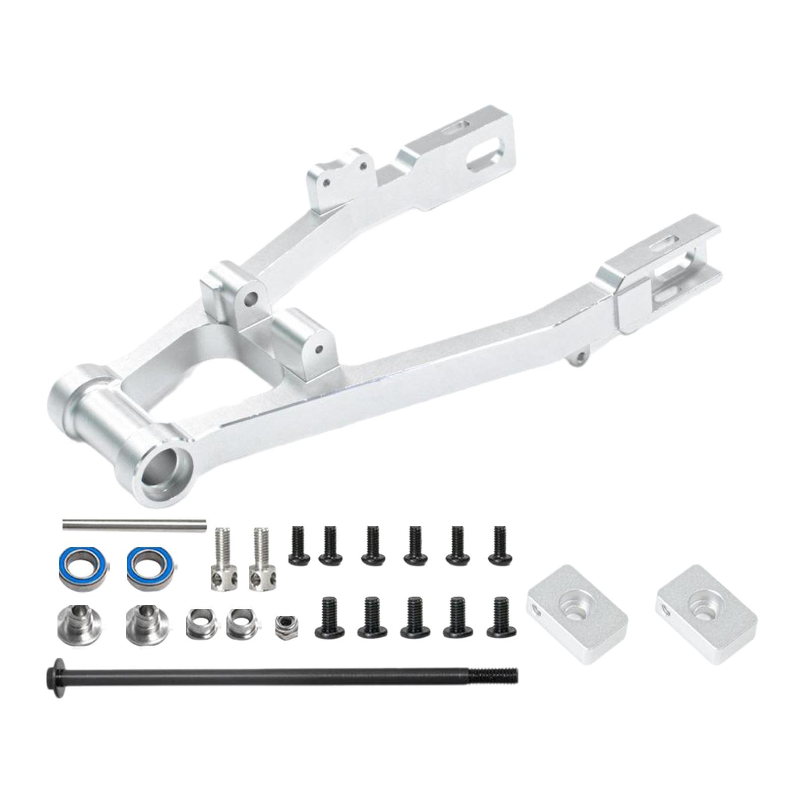 RC Motorrad Hintere Schwinge Aluminiumlegierung Upgrade Ersatzteil Zubehör für RC Auto Modell Crawler Motorrad für Heimgebrauch Clubaktivitäten DIY Ge, Silber