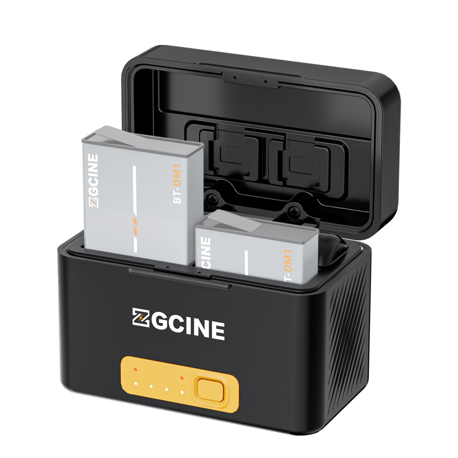 ZGCINE PS-OM1 ładowarka do kamery sportowej, akumulator Osmo Action 3/4/5 Pro/6/360 6400 mAh, ładowarka z funkcją powerbanku, Dual Slot, szybkie ładowanie, USB-C PD Fast Charge, przechowywanie kart TF