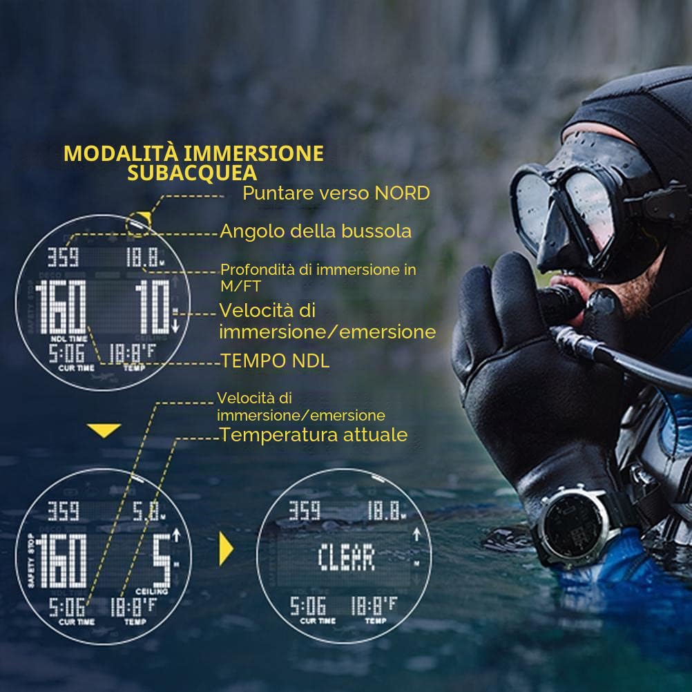 Orologio digitale sportivo da uomo, impermeabile, per attività all'aria aperta, con altimetro, barometro, bussola e termometro, orologio subacqueo militare fino a 100 m, multifunzione, Moderno