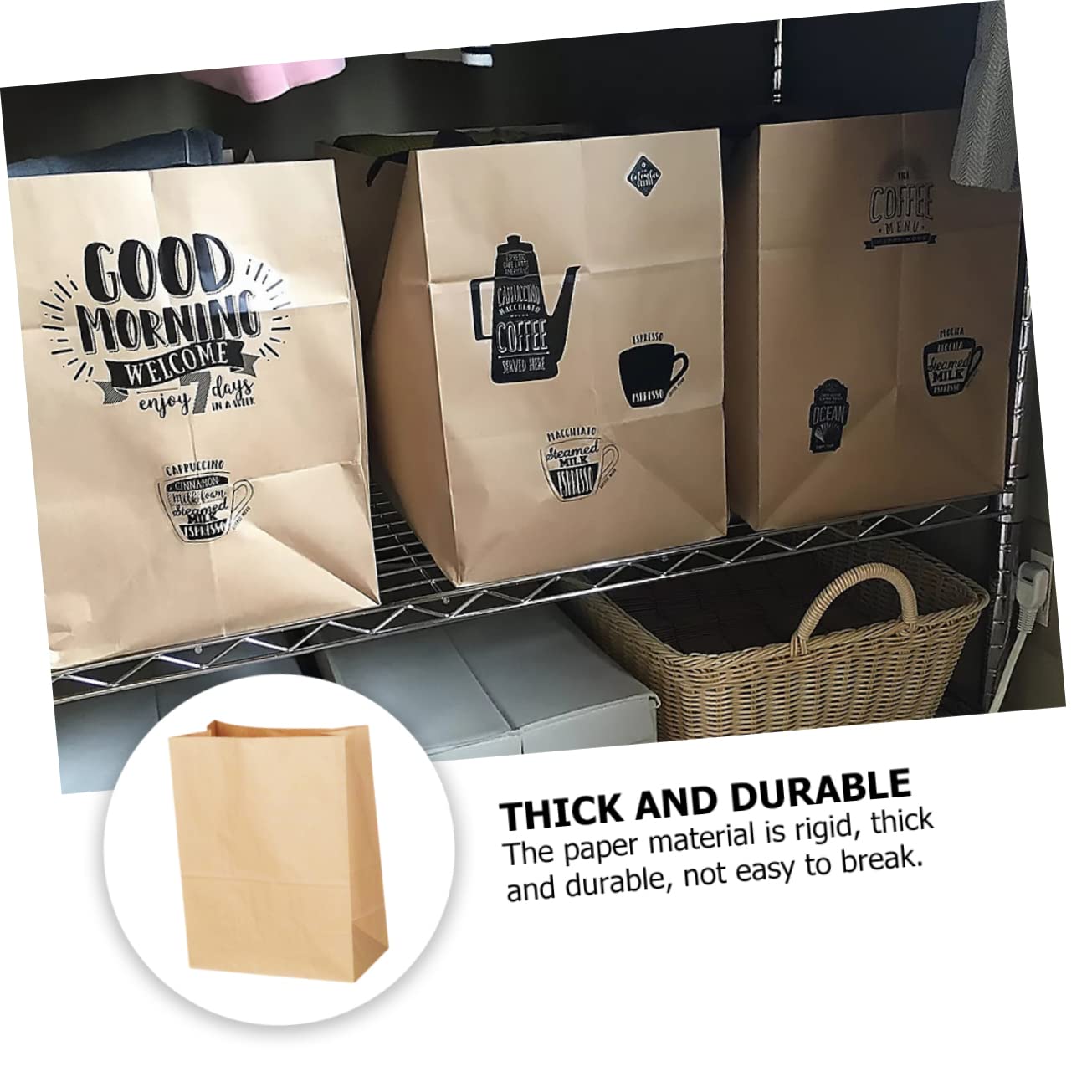 PRETYZOOM 1 Set 50 Pcs Kraft Paper Bag Kraft Food Bags Take Paper Bags Bakery Food Bags Christmas Party Bags Kraft