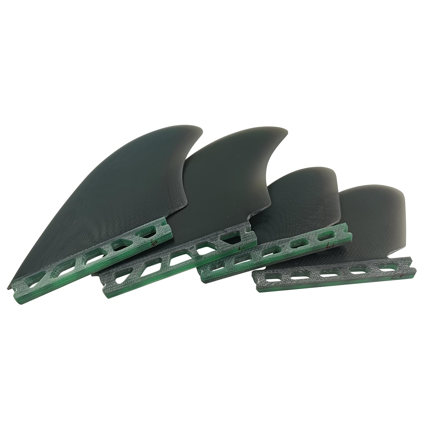 UP SURF Juego de aletas cuádruples para tabla de surf (4 aletas), pestañas individuales/pestañas dobles 2 RM, fibra de vidrio flexible sólida para una durabilidad ligera y un rendimiento superior de
