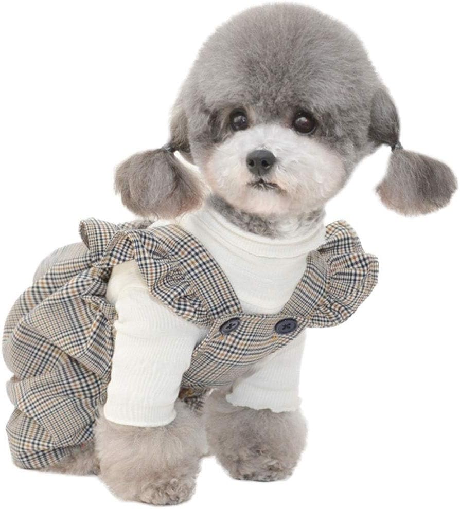 Fashion Dog Clothes Puppy Classic Butterfly Sleeve Dress Small Dog Pet Cats Spring Summer Pet Cute Costume Dog Cloth Dog Dresses (Blue Small)