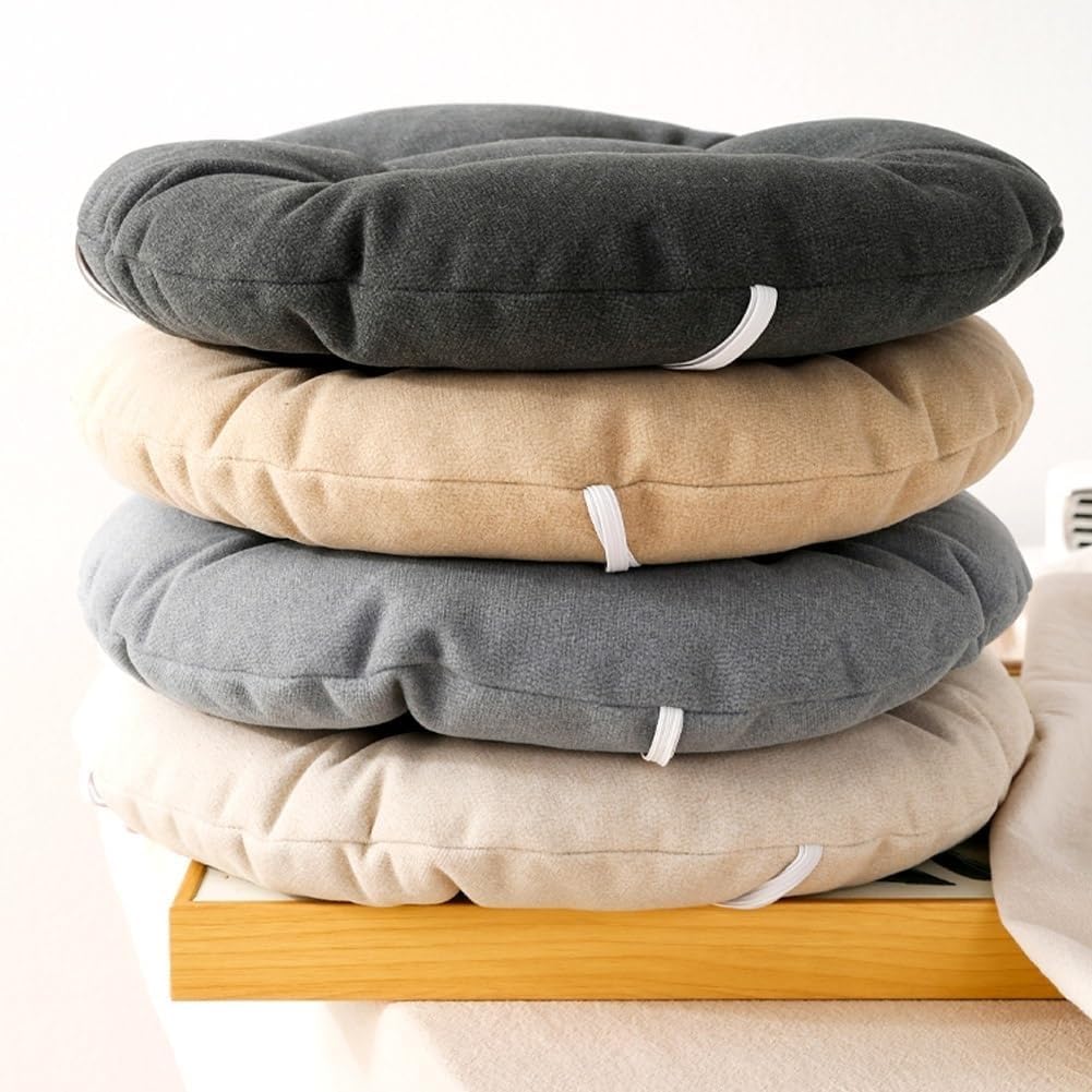 BLLMTEAR Coussin De Chaise Rond Épais Doux Diamètre 32/40/45/50 Cm Avec Attaches - Siège Confort