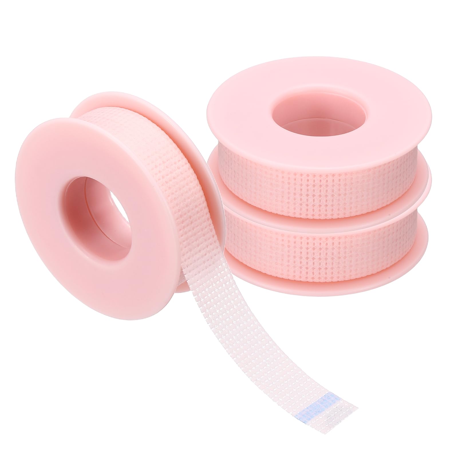 PATIKIL 12.5mm x 4.5m Eyelash Tape, 3 Rolls Eye Lash Tape Silicone Removal Breathable Easy Tear Adhesive for Eyelash Extensions Clusters Makeup Eye Shadow Eyeliner Lift, Pink