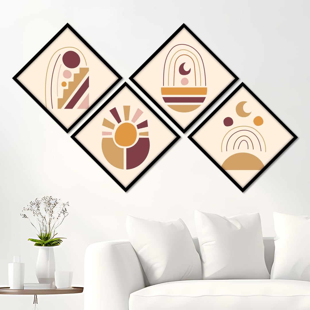 NoWorries Minimalist wall paintings for living room Rhombus Shape wall art frames for home decor and office decor - Modern art painting for wall decoration (Theme-Modern art) Multicolor (13.5inchx13.5inch, ART ATTACK-3) (B0CM3GY7LG) Amazon Price History, Amazon Price Tracker
