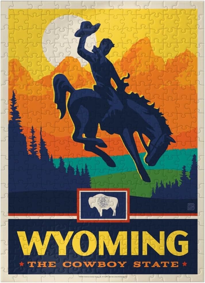 MyPuzzle Wyoming: The Cowboy State - Premium 100 Piece Jigsaw Puzzle for Adults