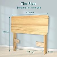 Vista 2 de Cabecera de cama individual, cabecera para dormitorio con estantes de almacenamiento, cabecero de madera rústica independiente con tomas