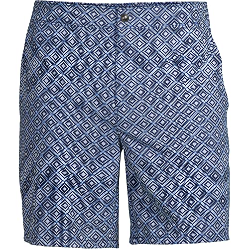 Lands' End Men's Sunset Swim Short 7 Inch Deep Sea Navy Diamond Geo Regular Small3