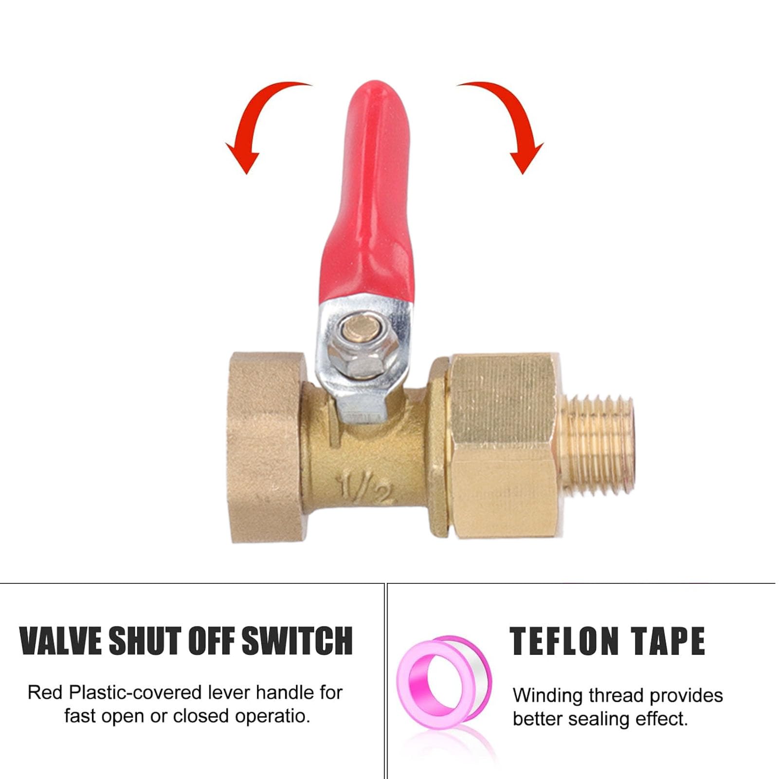 Marhynchus Régulateur du Compresseur D'air avec Jauge 0-180psi 4 Voies de Vanne pour Outils Pneumatiques avec Bouton de Réglage en Plastique (1/2 pouce)