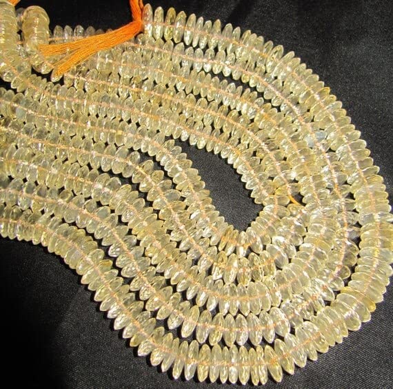 Citrine Rondelles Faceted grandes perles naturelles pour création de collier en perles