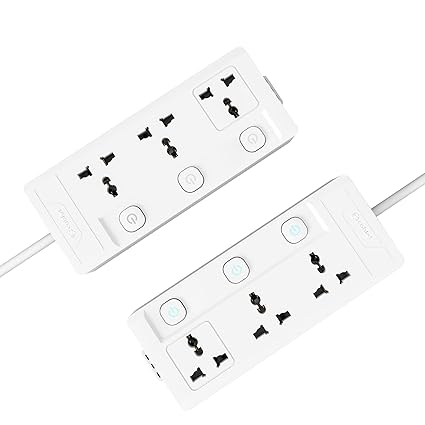 Cablet 250 Volts 3 Way Extension Board - 3 Universal Socket + 3 Switch, 10A and 2500W - 1.8m Heavy Duty Cable - White, Medium (Cablet 3030-18)