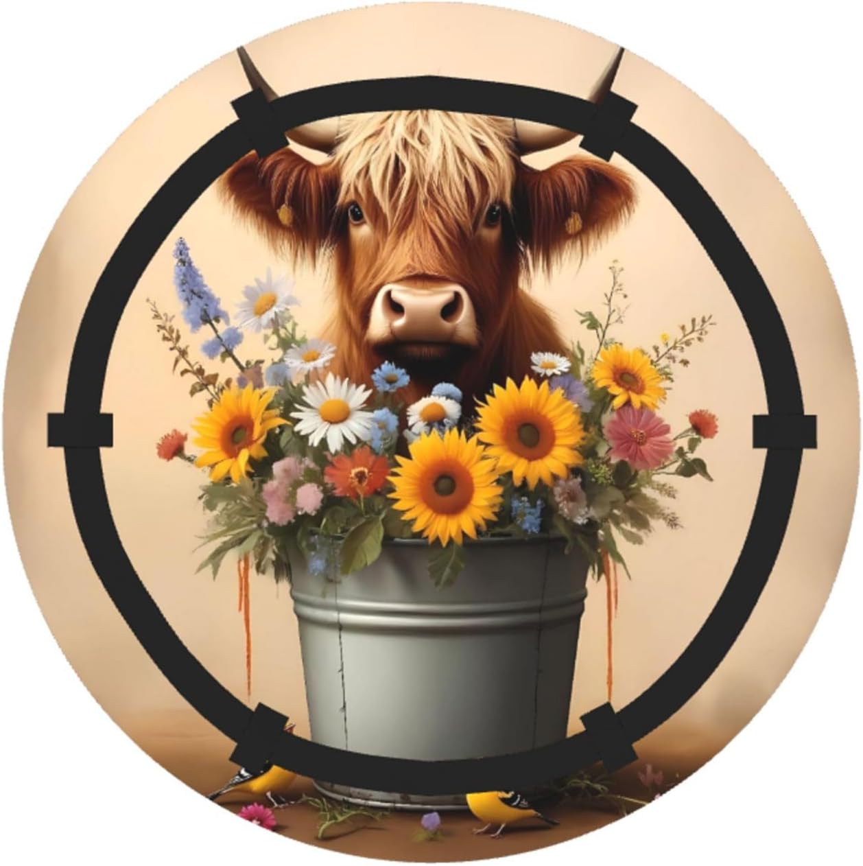 Bucket Flower Cow Pattern Foldable Camping Tote Bag Picnic Blanket Bag Portable Beach Mat Tote Waterproof Outdoor Picnic Mat Carry Bag