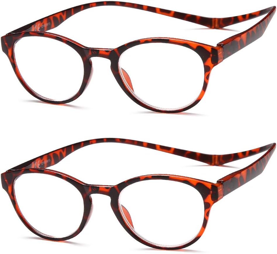 2 Pack Men's Reading Glasses with Magnet, CE, UV400, Classic Style Reading Glasses for Men Women, NV3312