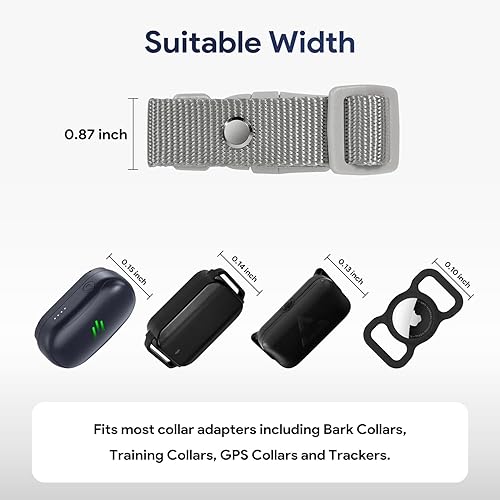 Miniatura 2 de Cinturón de repuesto para collar, paquete de 2 correas reflectantes de nailon de repuesto, correa de repuesto duradera y ajustable, adecuada para