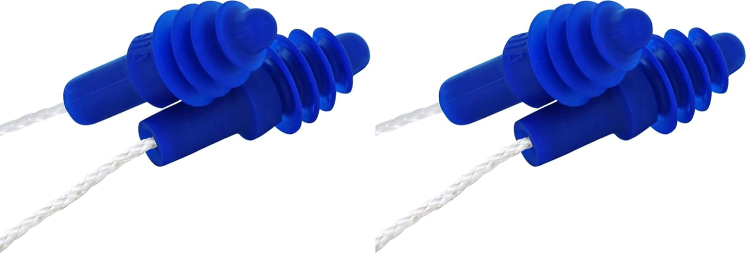 Howard Leight by Honeywell DPAS30R Airsoft Flanged Reusable Earplugs with Red Polycord, 100-Pairs (DPAS-30R),Blue