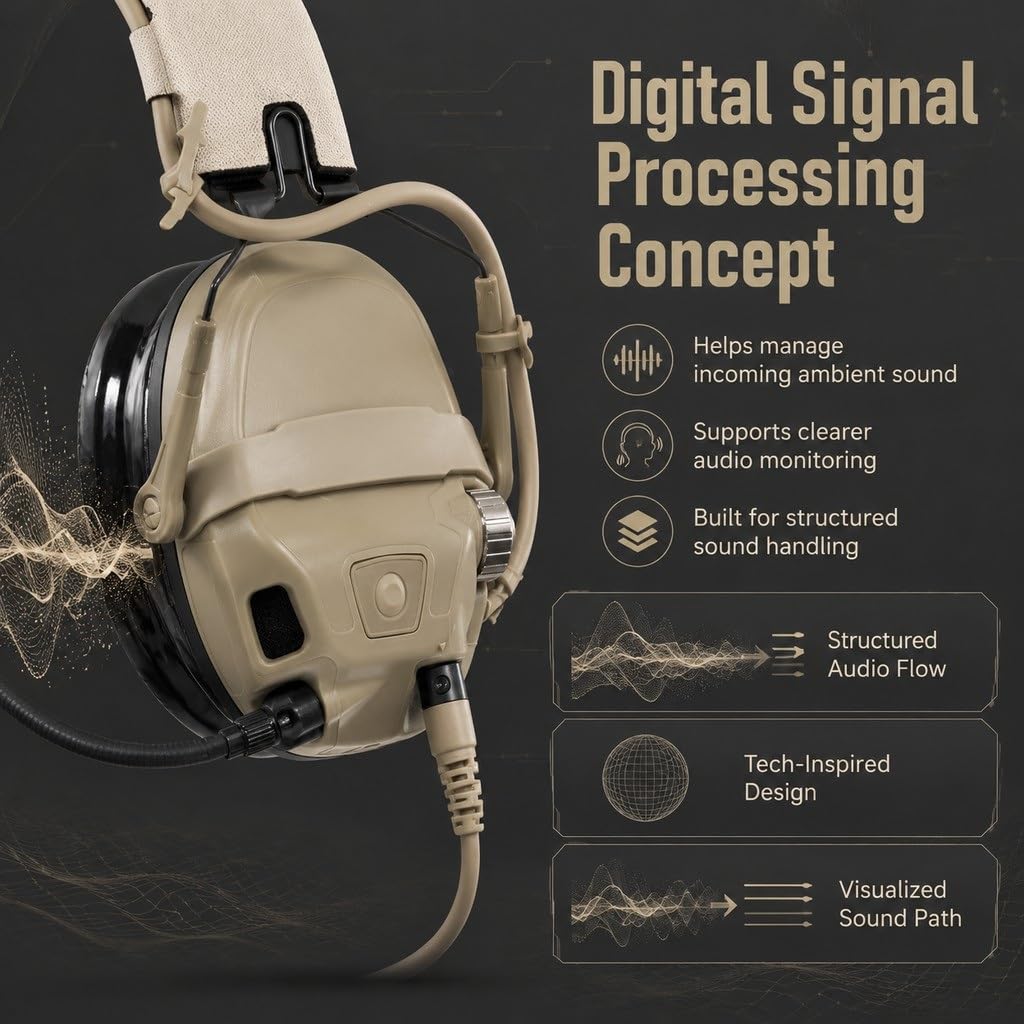 Auriculares tácticos con reducción de ruido, sonido claro, captación de señal digital para actividades al aire libre OPS Core