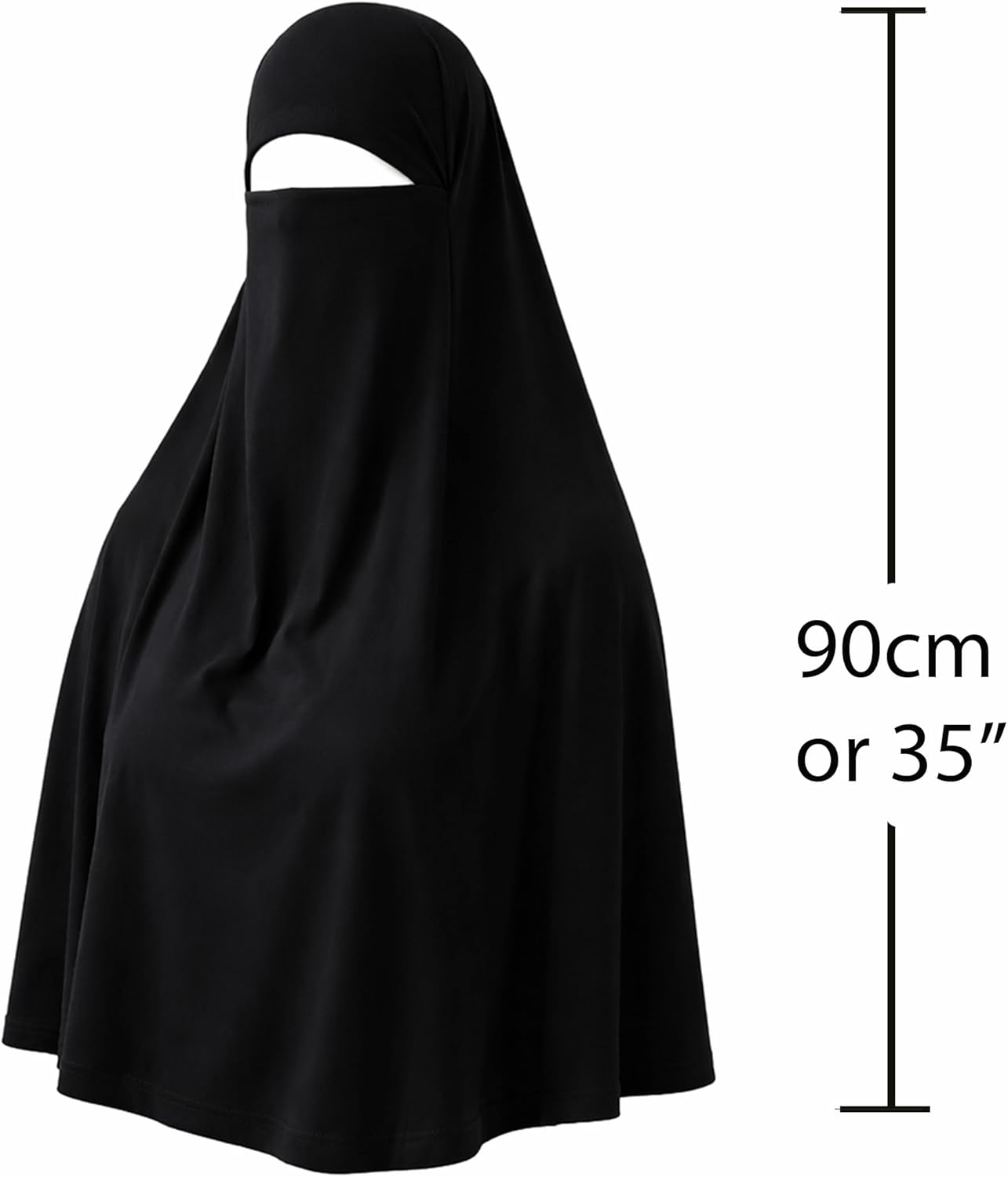 AMAL Premium Khimar for Women – Full Coverage Modest Muslim Hijab, Cotton Stretch Jersey, Tie Back Overhead Jilbab