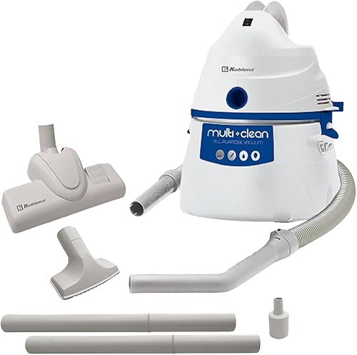 Koblenz WD-380K2B - Aspiradora portátil de secado húmedo y seco 3 galones y 20 HP con herramienta de suelo ajustable serie de diseñador color blanco