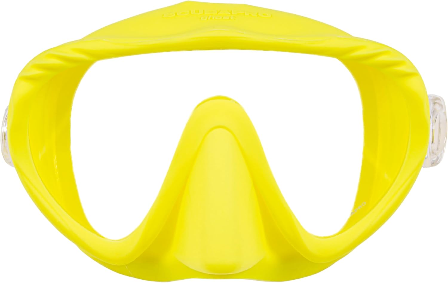 SCUBAPRO Ghost Scuba Dive Mask, Low-Volume Frameless Design w/Ultra Clear Single Lens, Silicone Skirt and Easy-Adjust Strap Buckles, Yellow - Image 2