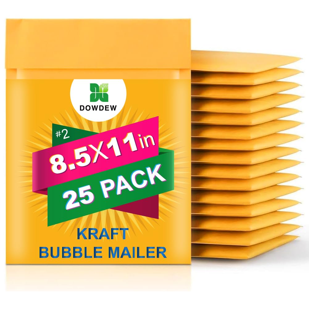 Kraft Bubble Mailers [25 Pack] Mailing Packing Envelopes #2 (8.5" x 11")