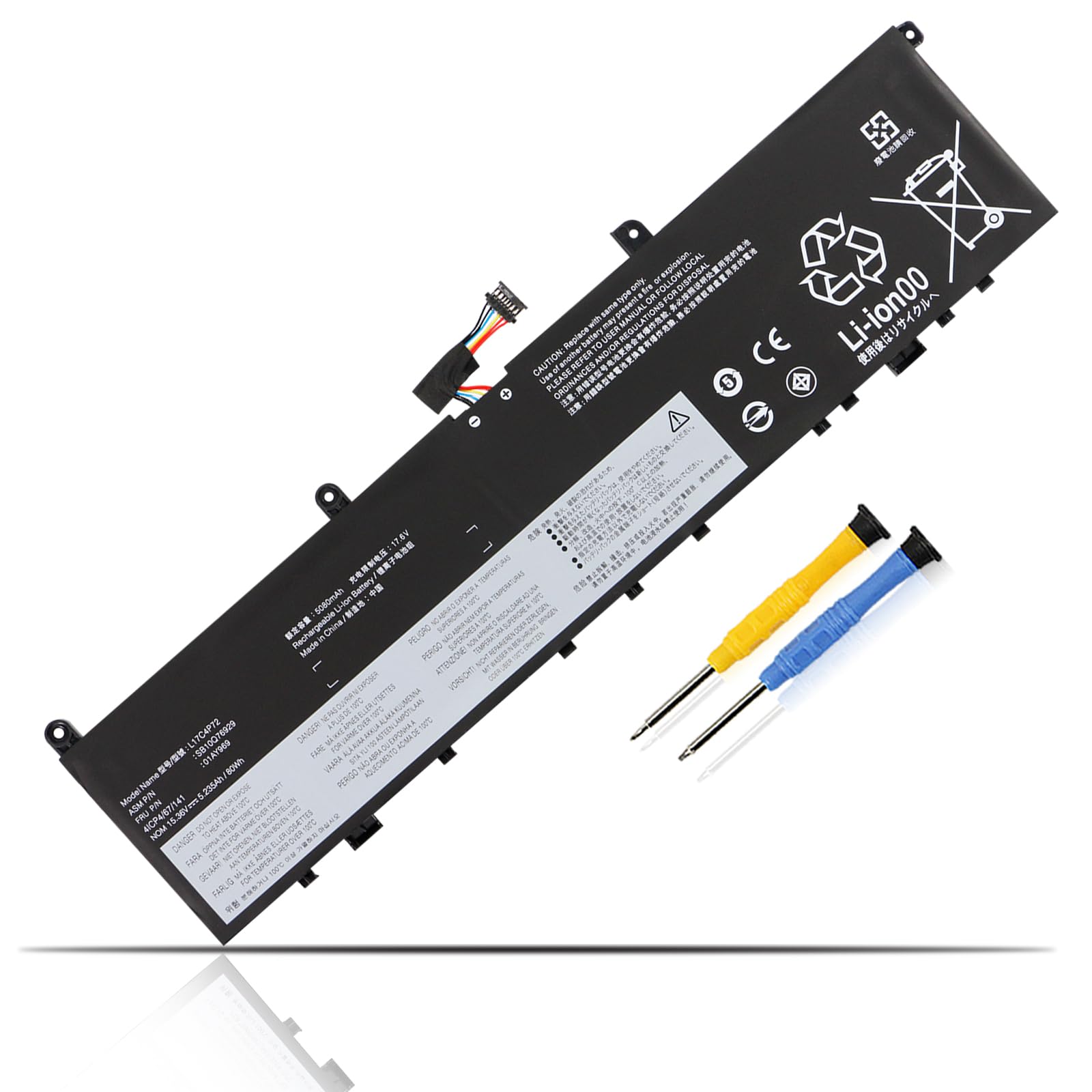 80Wh L17C4P72 L17M4P72 Batería para Lenovo ThinkPad P1 2018 2019 1st 2nd Gen X1 Extreme Gen 1 2 G1 G2 20MF 20MG 20QV 20QW L18M4P71 01AY968 01AY969 01YU911 5B10V98091 5B10W13900 5B10W13953 SB10Q76929