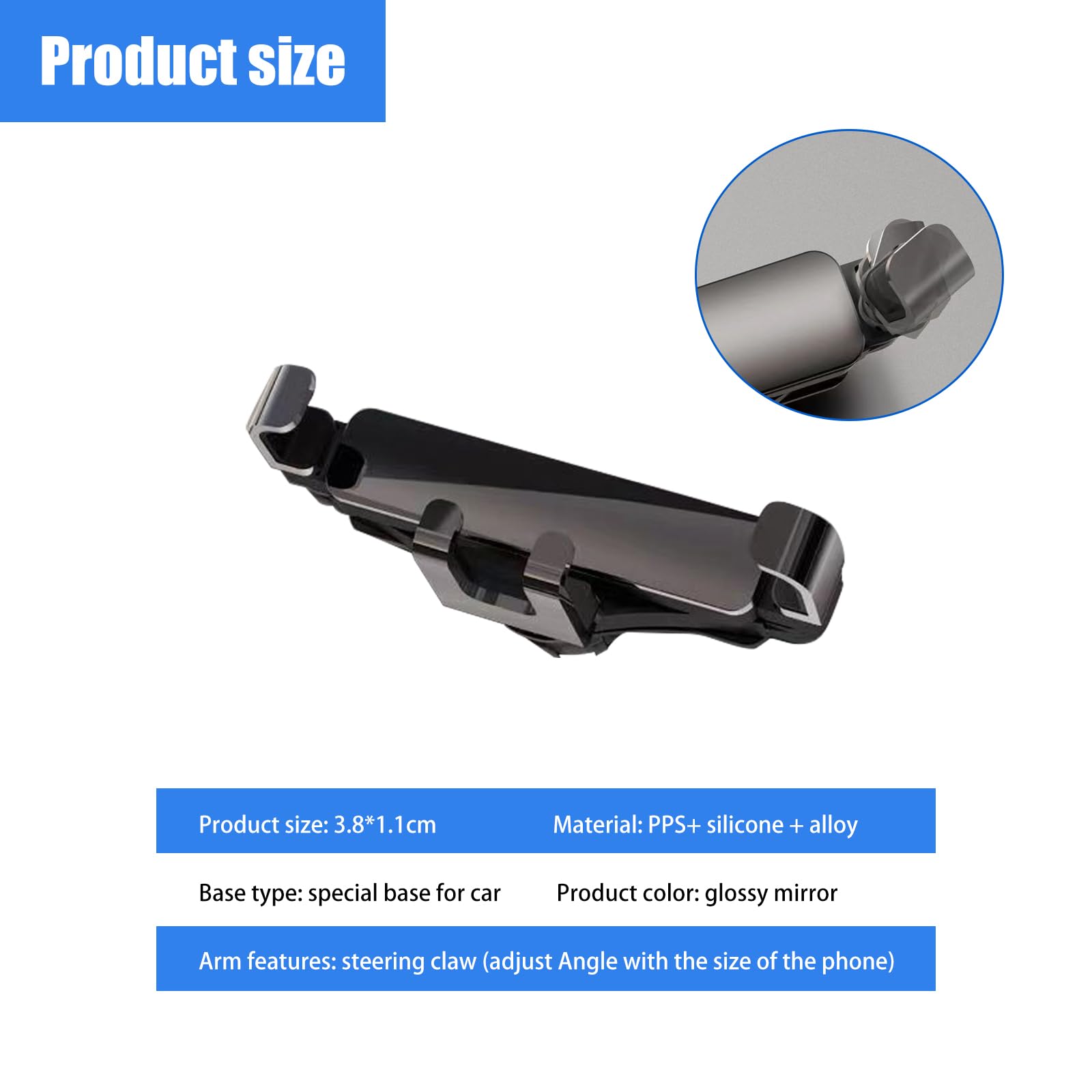 NGHEY 1 PC Car Phone Holder Mount for Car Vent, Adjustable Auto Lock Cell Phone Holder, Upgrade Gravity Car Phone Holder Mount Compatible with iPhone 14 Pro Max 13 (Black #Light)