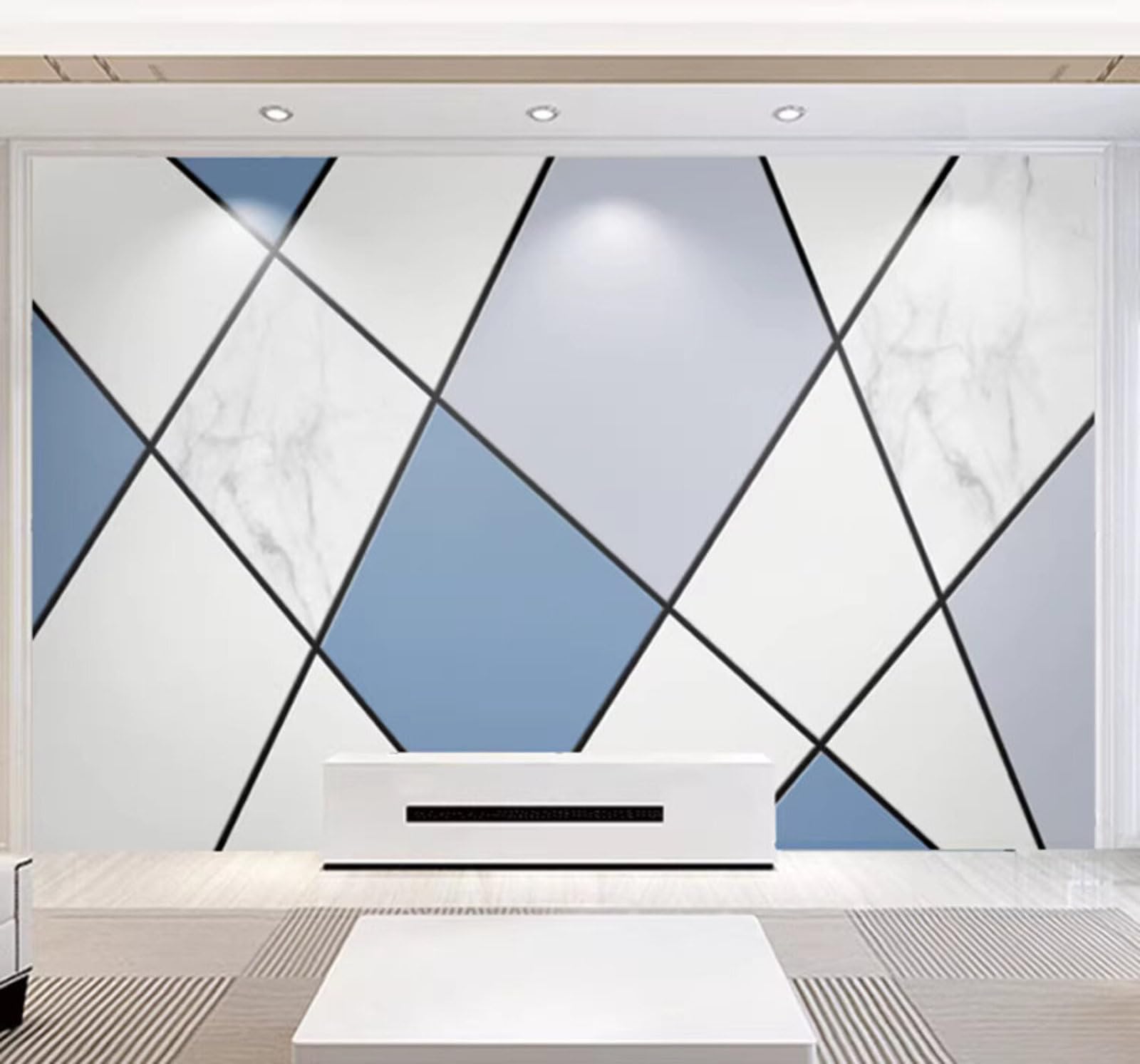 Minimalist Abstract Geometric Colour Blocks Marble Effect 3D Wallpaper Easy Install Feature Office Living Room Sofa Bedroom TV Background Wall Decoration-400cm×280cm
