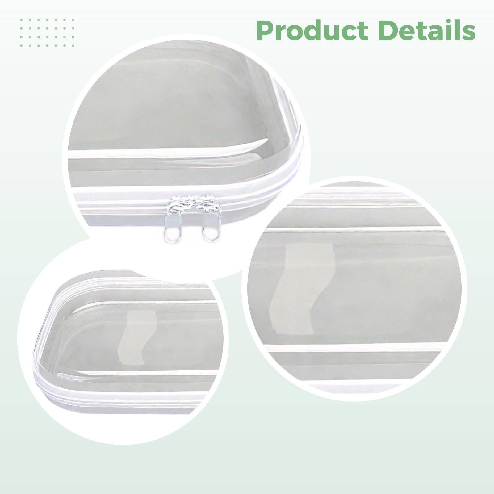 Sacchetti trasparenti per riporre oggetti, 25 x 20 x 5 cm, in plastica rigida trasparente con cerniera, per cosmetici, viaggi, cucina, scrivania, camera da letto, 3 pezzi