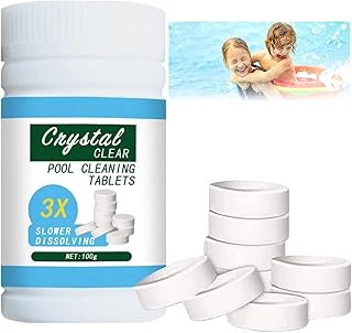Multifunctional Chlorine Tablets,Chlorine Tablets for Swimming Pool,Pool Cleaning Tablets,Hot Tub Chlorine Tablets,4 in 1, Pool Cleaning Tablets,swimming pool,Hot tub,Quick Dissolving,100g