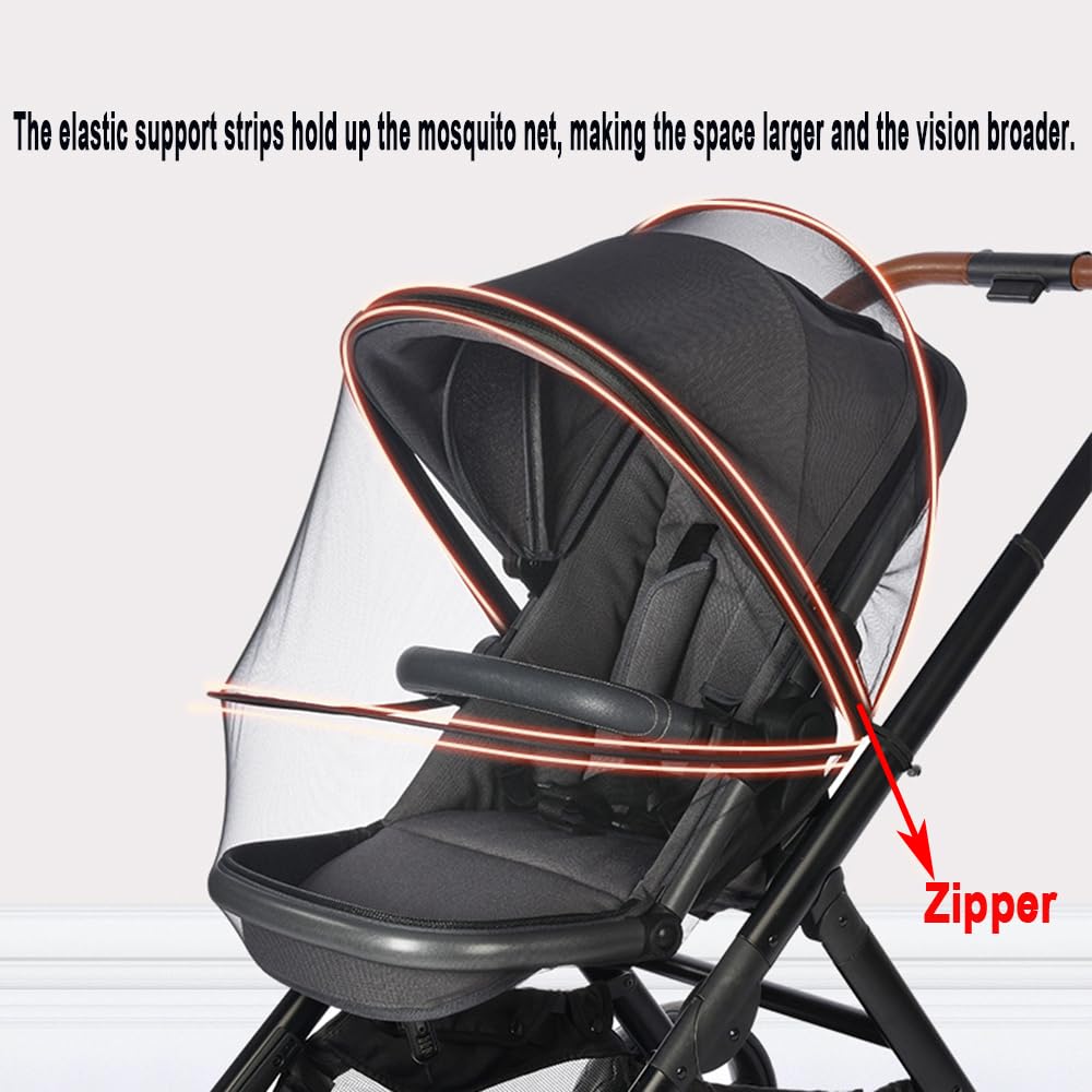 Universal Baby Stroller Mosquito Net, Black - Image 4