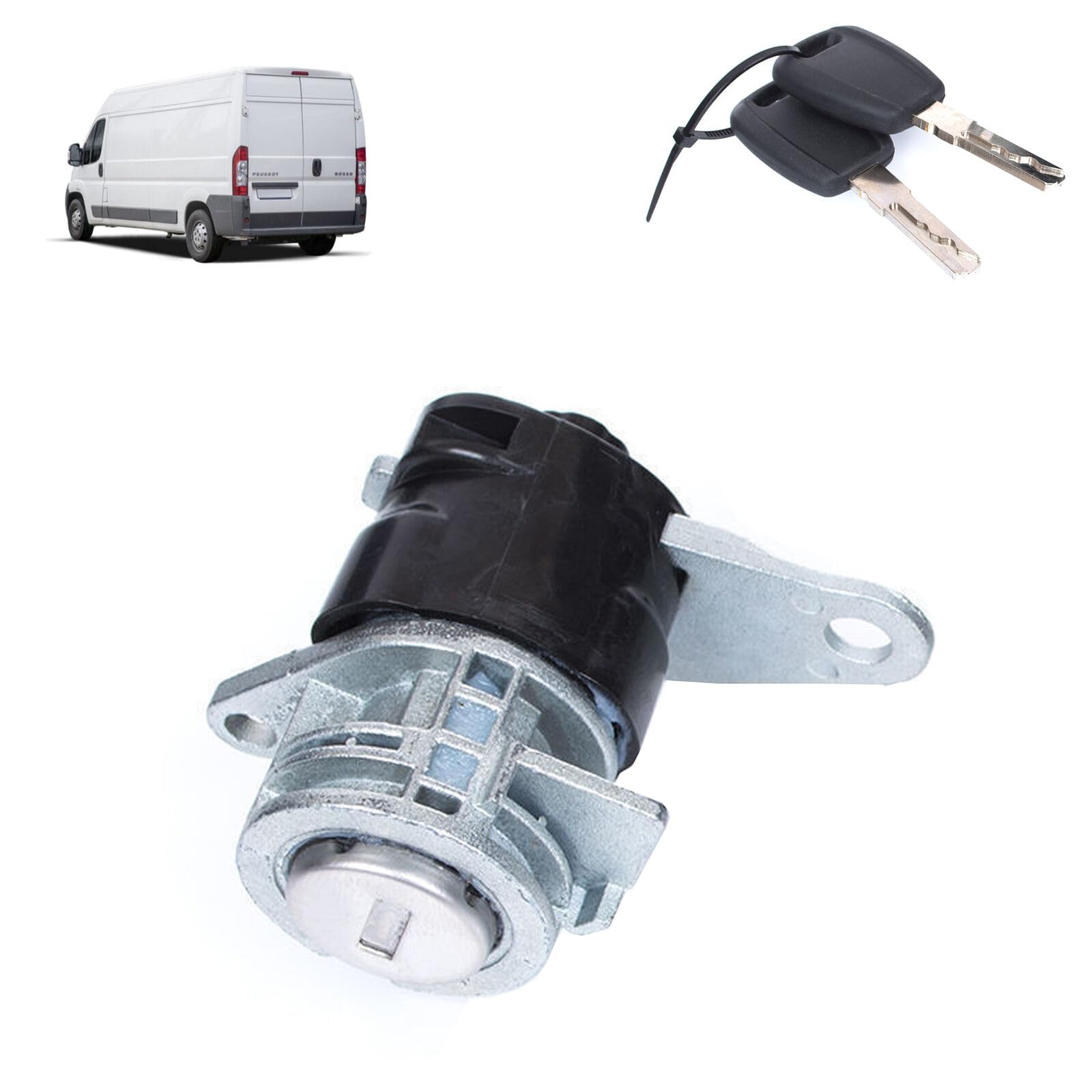 Serrure + Barillet de Porte battante Arrière Compatible avec Jumper Doblo Ducato Boxer 4162SK @Pro-Plip