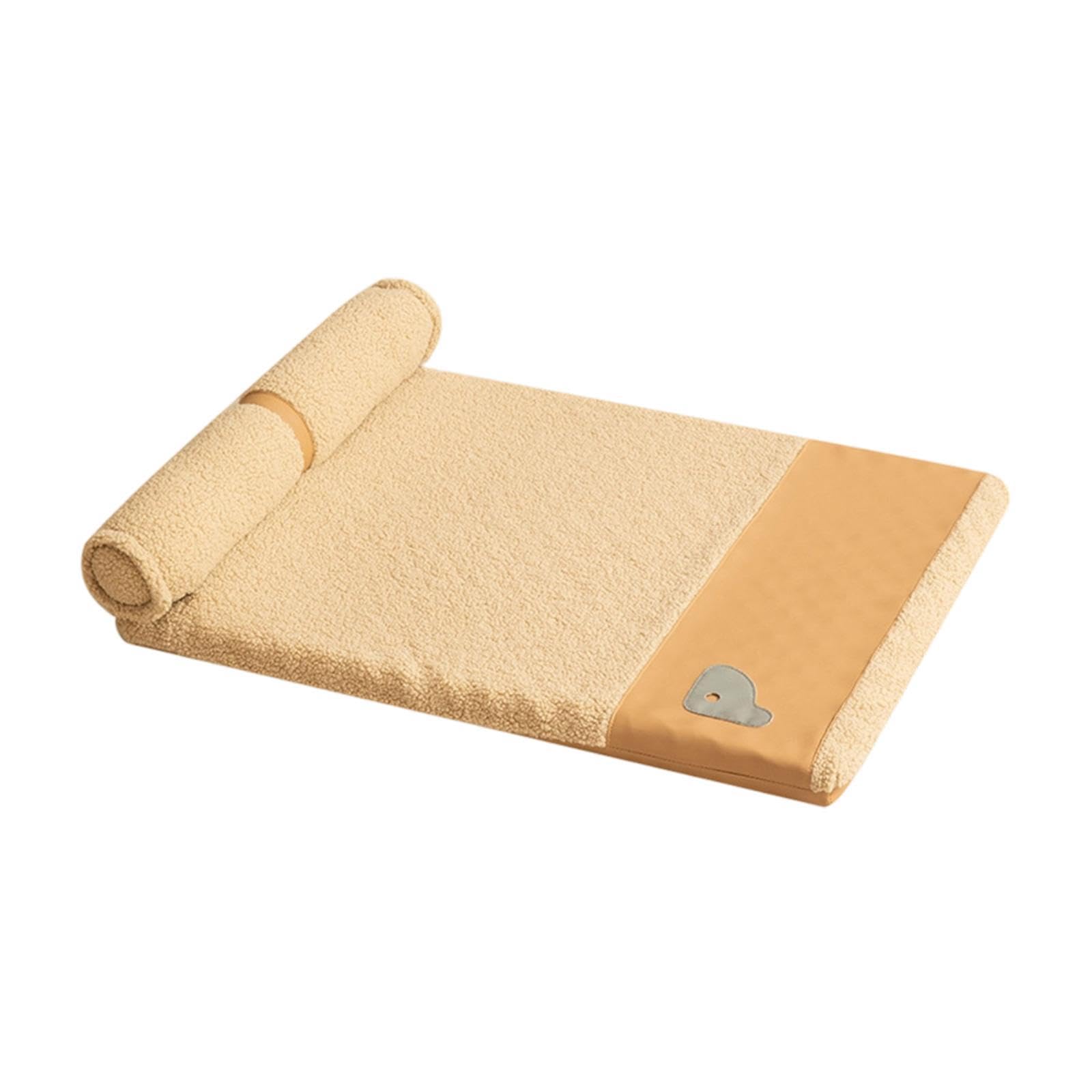 Coperta per Animali Domestici, Tappetino per Cuccia, Comodo, Multiuso, Caldo, Portatile, Lavabile, Cuscino per Gabbia per, Tappetino per, Giallo XL 75cmx55cm