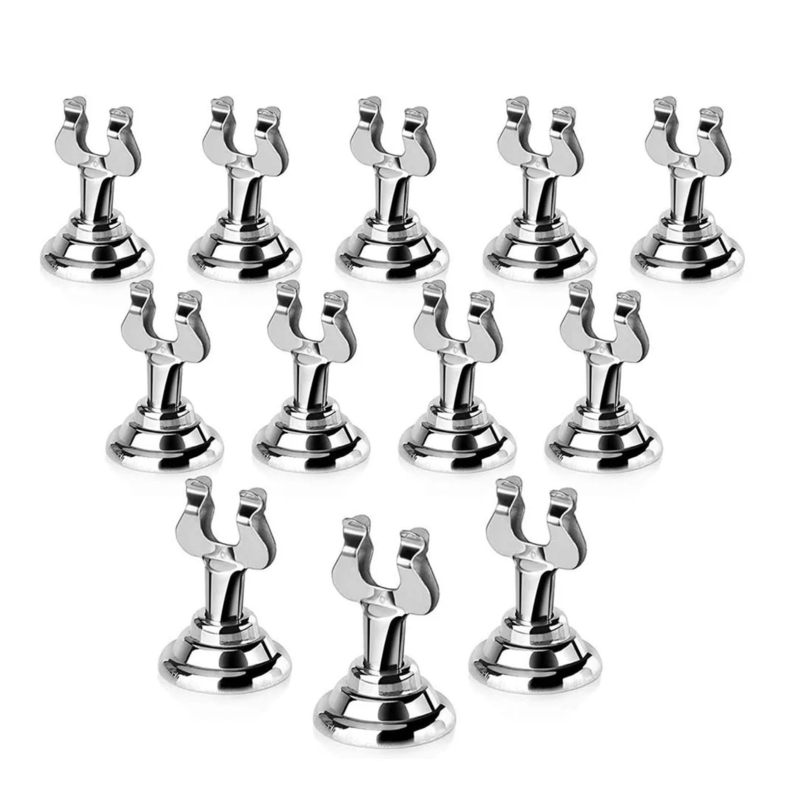 Tischkartenhalter 1,5/3,2 Zoll Silber Triton Harfenclip-Stil, Tischkarten-/Tischnummernhalter(Silver 3.2inch,6PCS)