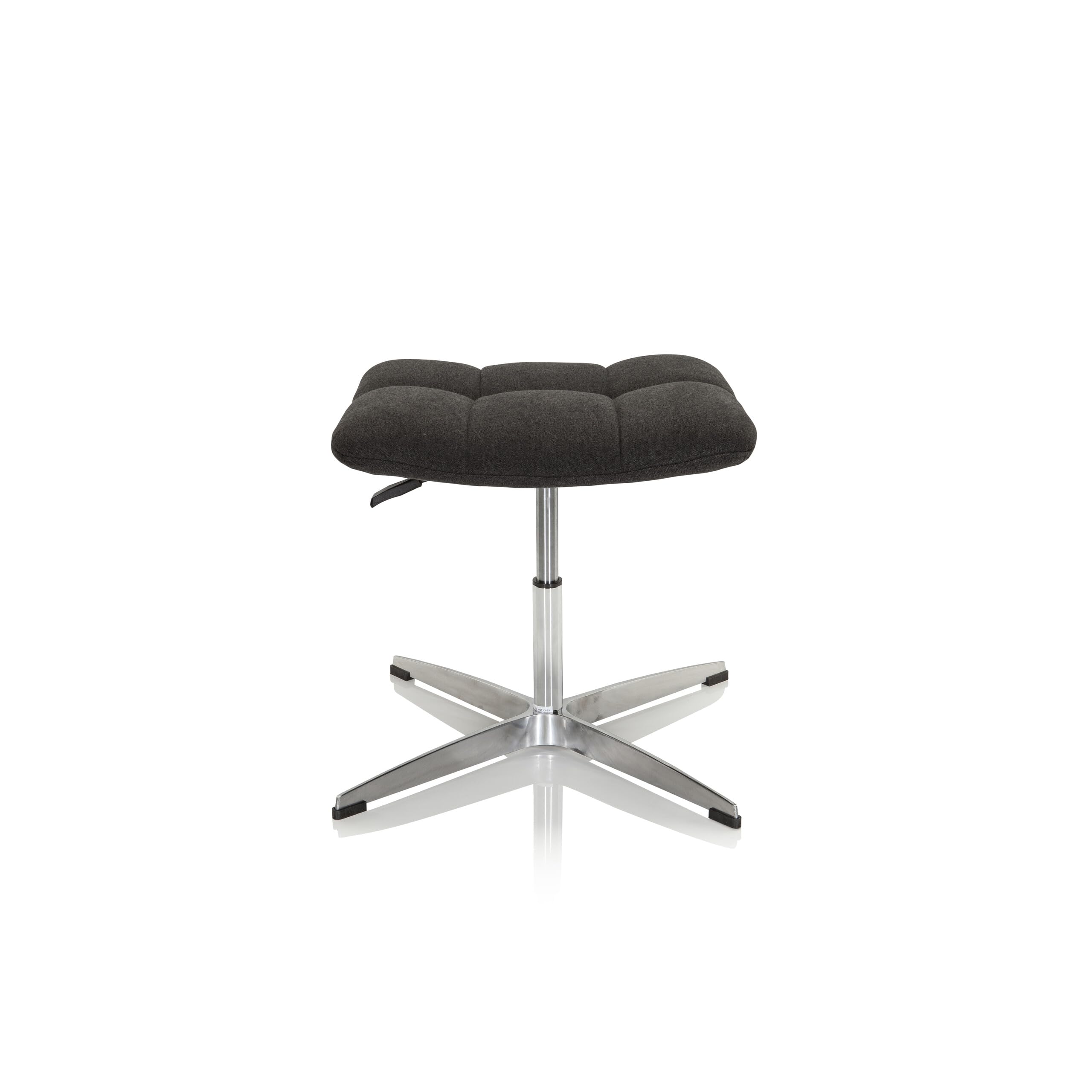 HJH Office 671005 Sgabello con Sedile Imbottito SARANTO Tessuto, regolabile in altezza, Pouf in stile retró, Nero