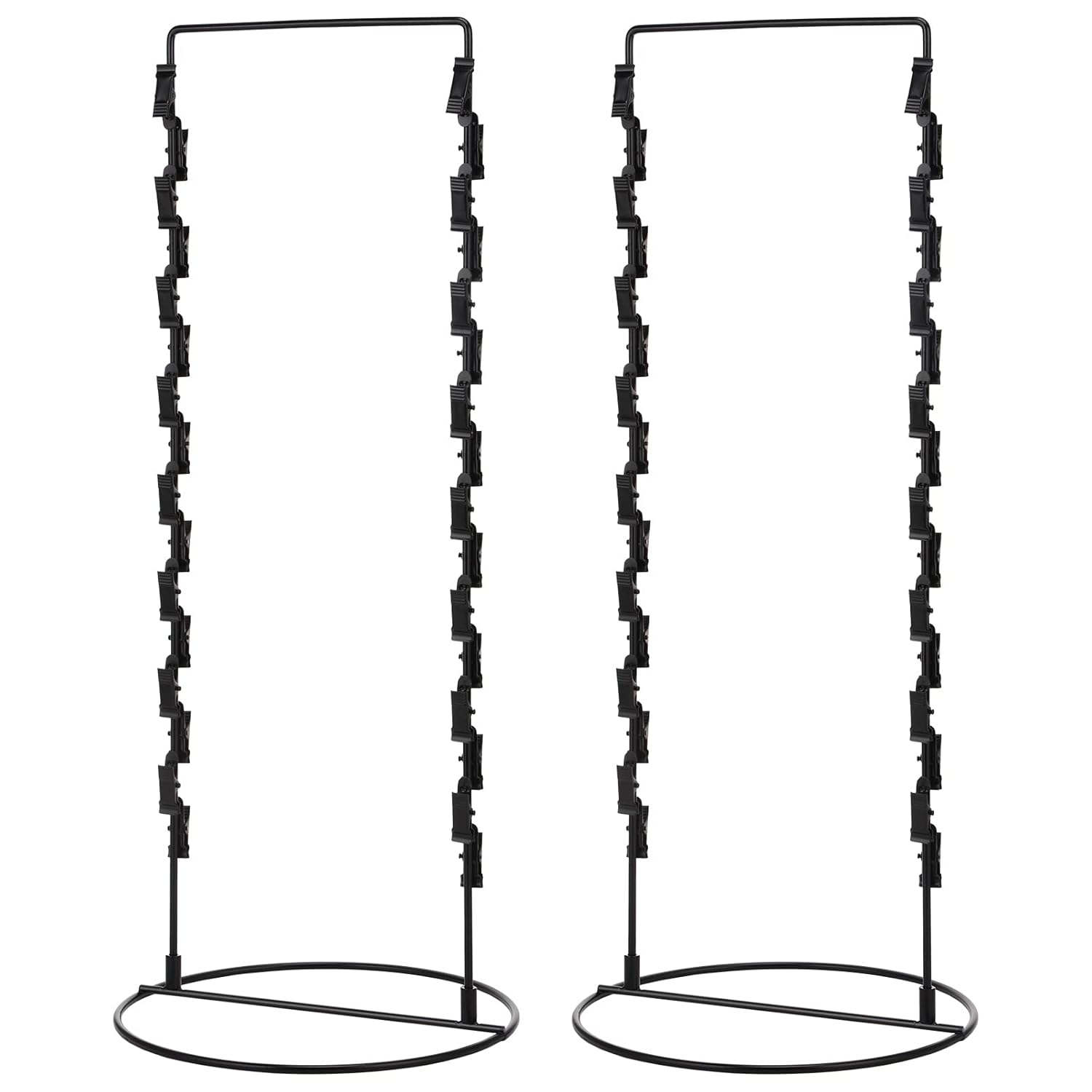 Chip Snack Rack Clip Display Countertop Rack Potato Candy Chip Bag Holder 2 Strand with 30 Clips for Retail Stand Cotton Candy Bags Snacks, 10 x 24 In(Black,2 Pieces)