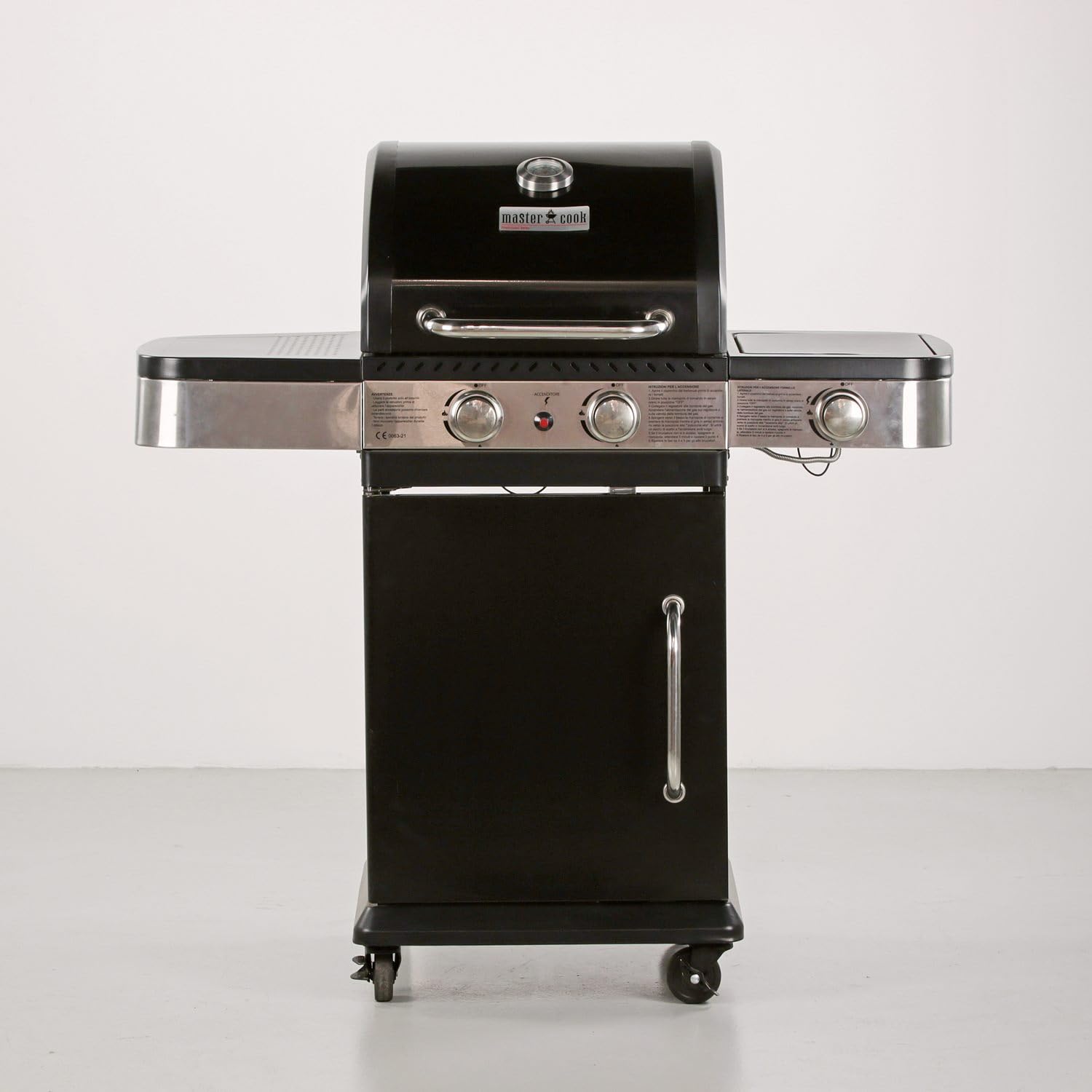 Brigros - Barbecue a Gas DALLAS con Rotelle, 3 Fuochi, Potente e Pratico, Sistema di Pulizia Facile, Grigli 60 x 42 cm
