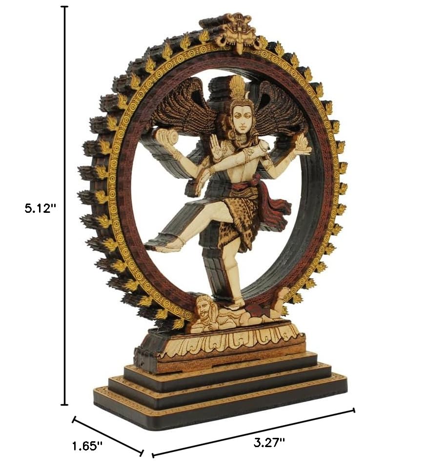 Estatua de Madera Nataraja 13 x 8.3 x 4.2 cm miniatura 6