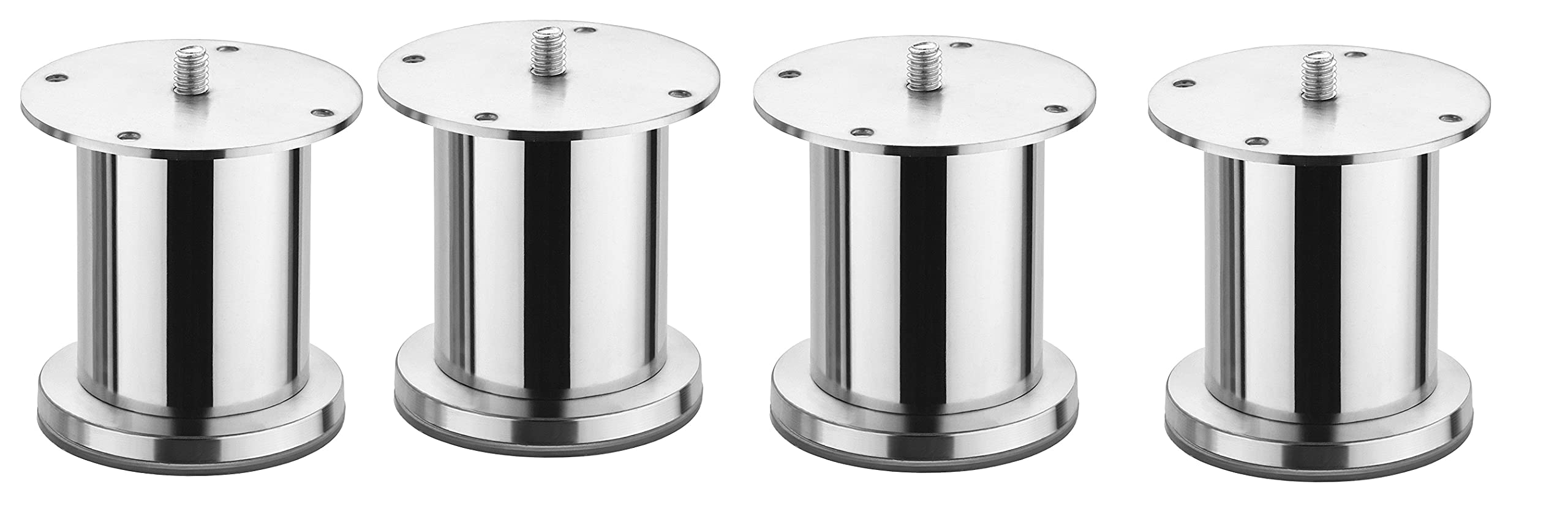 HOMEPRODUCTS4UStrong Stainless Steel 3 Inches Sofa Legs with Ultimate Grip (Silver, Pack of 4)