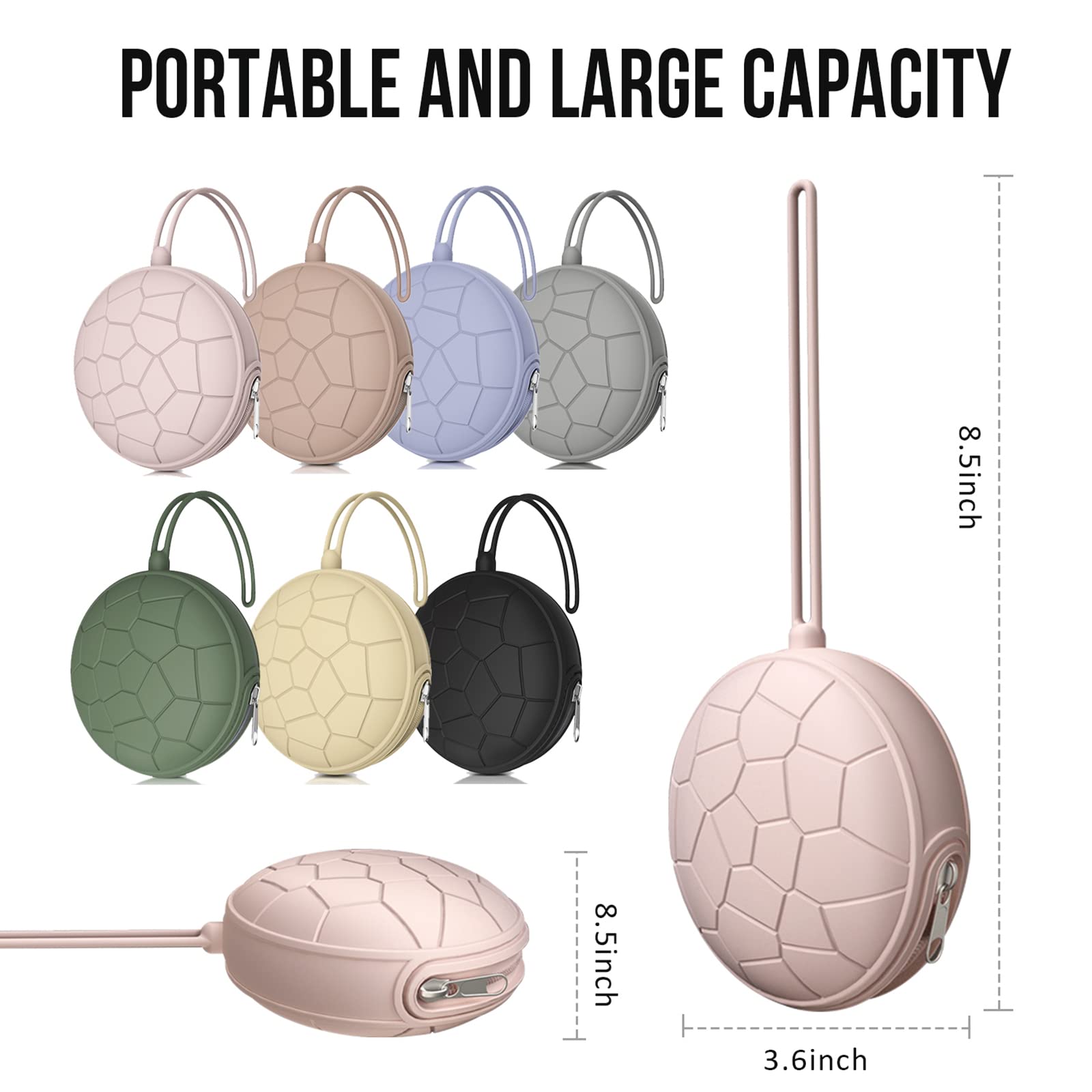 Paquete de 3 fundas para chupón, bolsa portátil de silicona para bolsas de pañales, carrito de bebé, caja de almacenamiento para chupetes, fácil de limpiar (rojo muerto, rubor + gris) 2