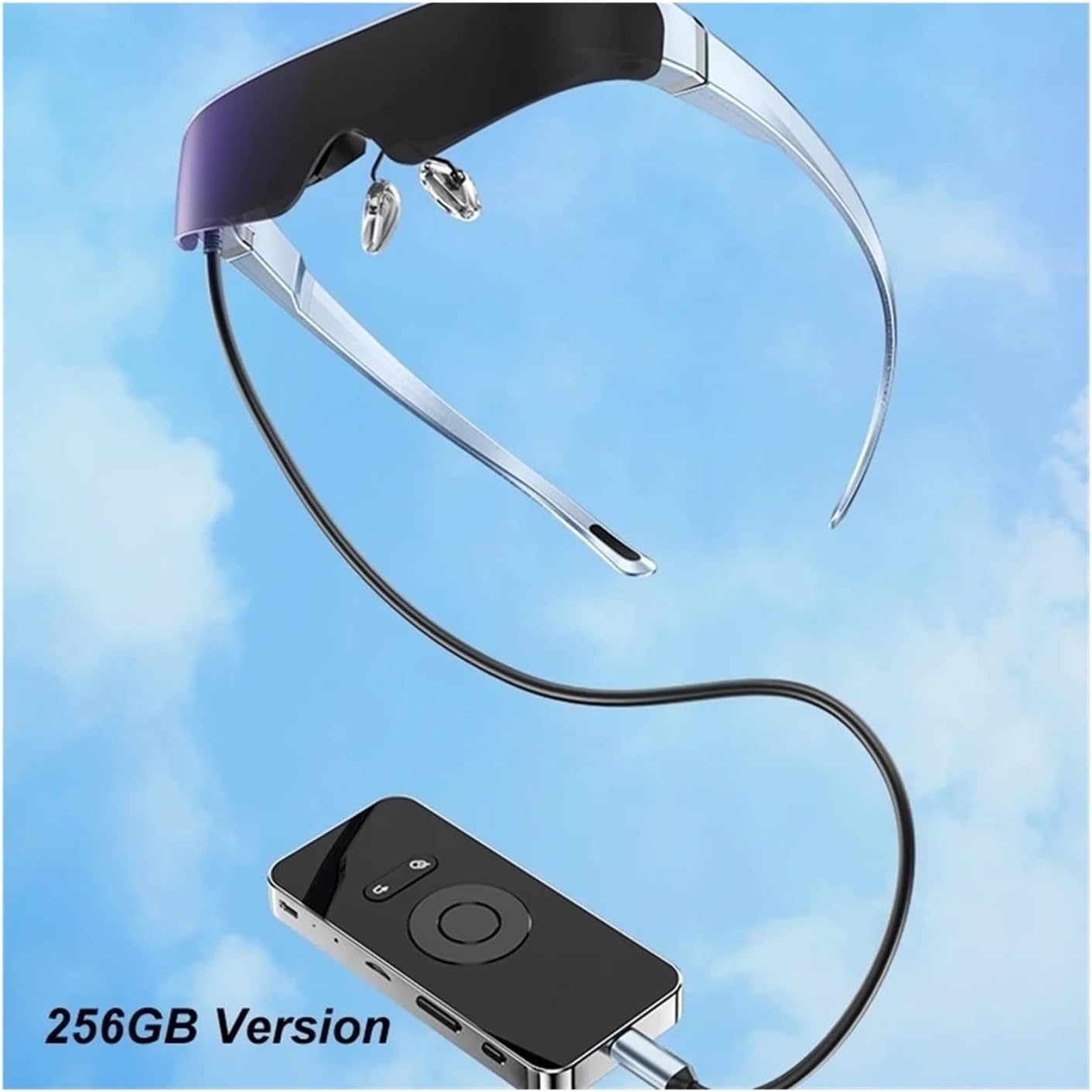 4k 1080p 3D/2D Switching VR Video Glasses Women Man Big Screen Dual Lens Virtual Mobile Theatre Ar Smart Glasses(256GB)