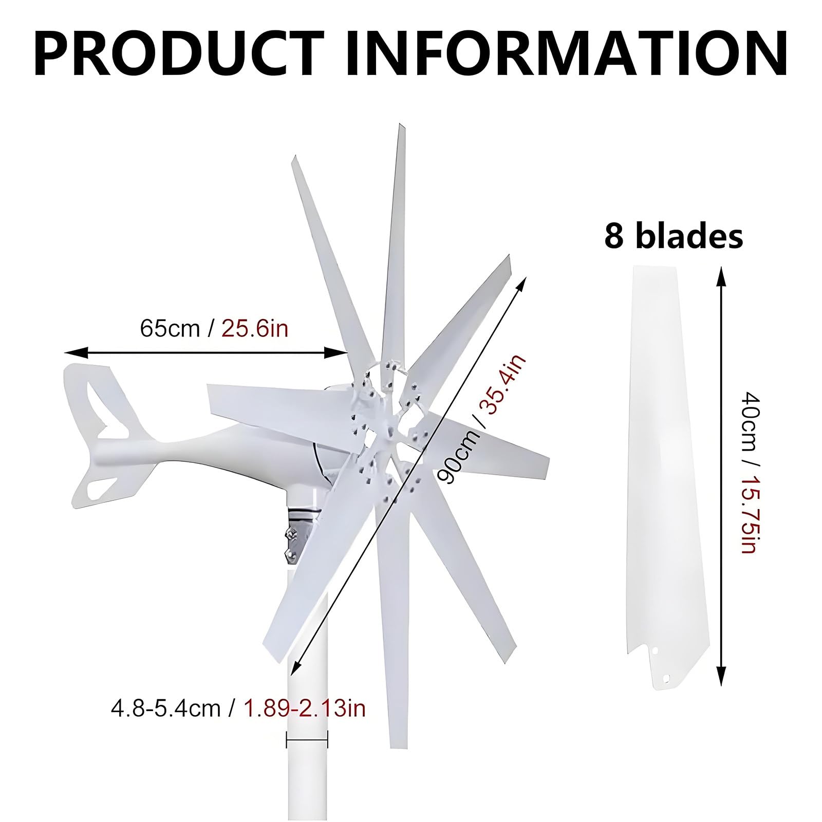 Kit generatore Eolico da 20000 W, turbina eolica a levitazione Magnetica a 8 Pale, Kit per Turbine eoliche residenziali per energia rinnovabile, casa, Fattoria, Camper, Barca, Bianco 220V