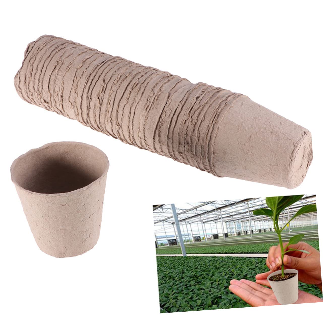 iplusmile 100pièces Pot De Pépinière Godets De Culture Pâte à Organique pour Jardin avec Étiquettes pour Plantes
