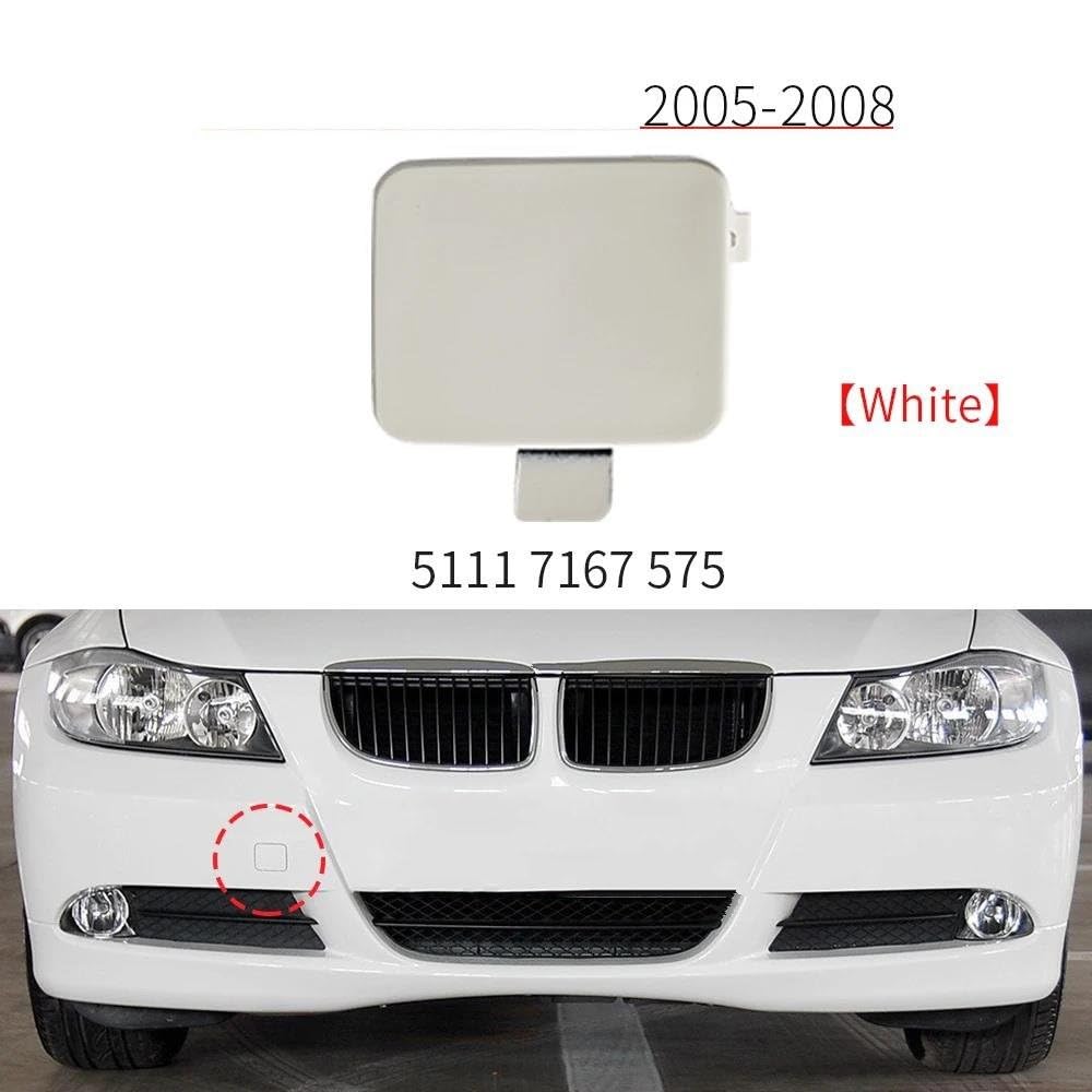 Capuchon Protection pour Crochet Remorquage Pare-Chocs Avant Voiture pour B&MW E90 E91 Série 3 2005 2006 2007 2008 316 318 320 323 330 51117167575 Cache Crochet Remorquage Voiture(Blanc)