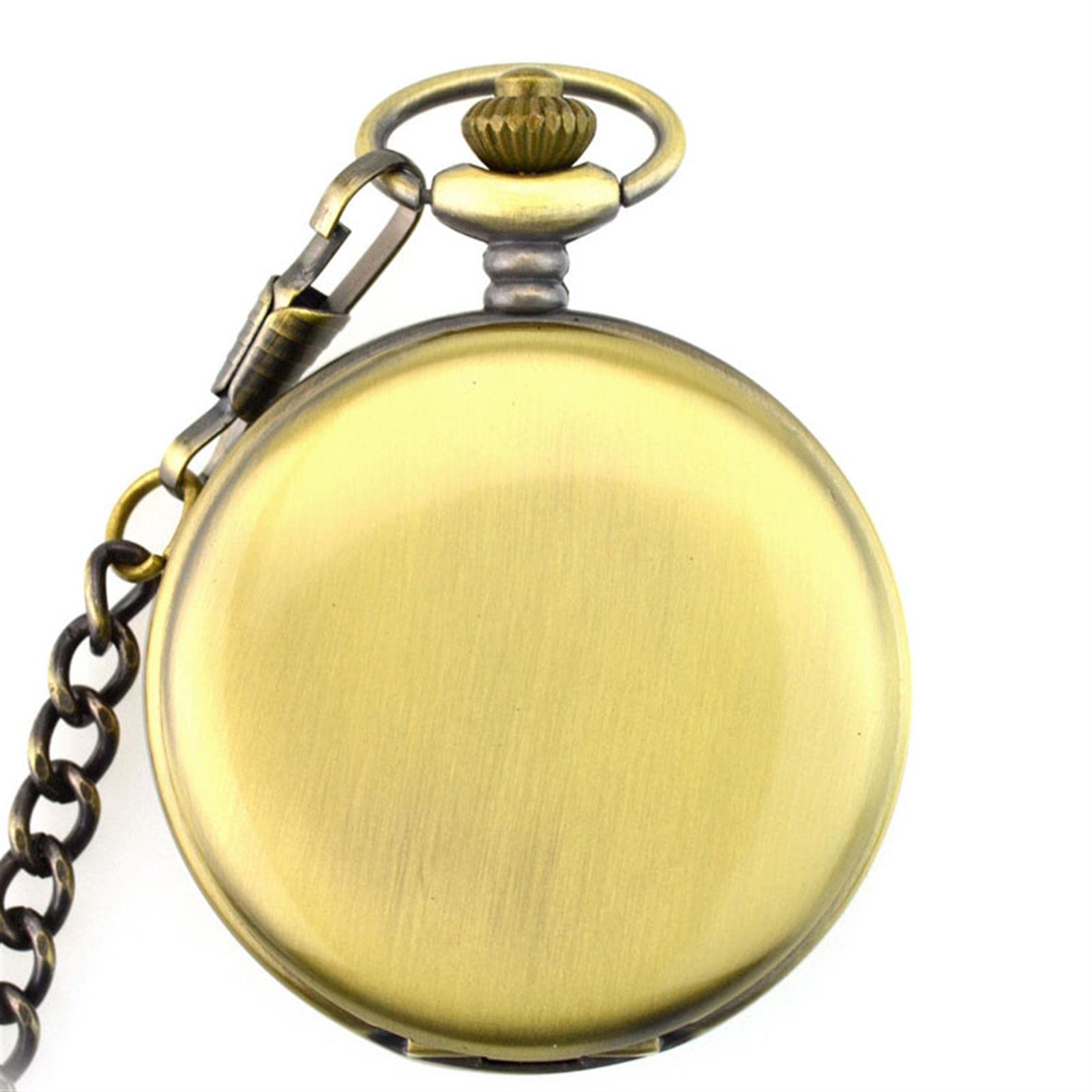 Relojes de Bolsillo, Cadena Fob de 37CM, Acero Liso, mecánico, Vintage, Esfera número Romano, Colgante, Reloj, Regalos