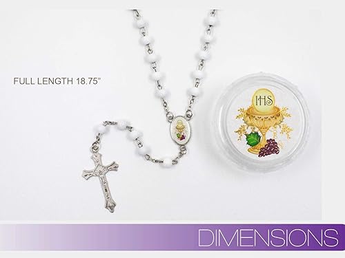 Miniatura 3 de Rosario perfumado para la Primera Comunión – 12 rosarios con caja de regalo individual y bolsa de organza