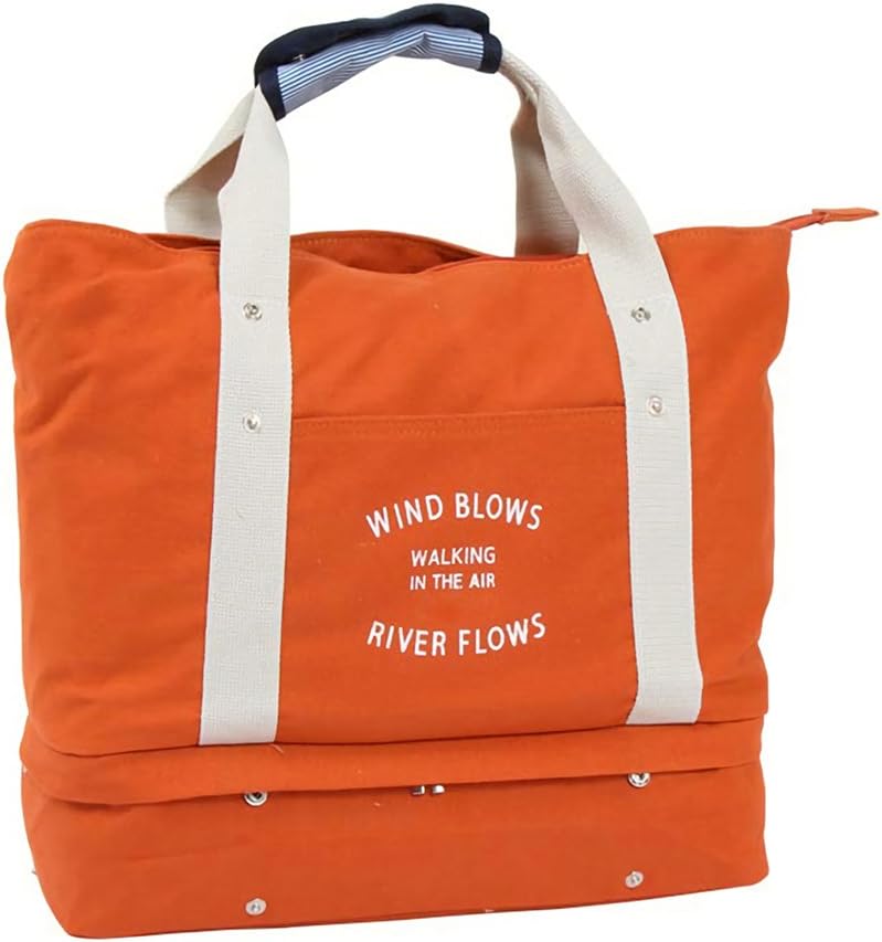 Large Capacity Canvas Travel Bag Women Shoulder Bag Unisex Luggage Travel Handbag Clothing Shoes Receive Mummy Bag Free Shipping (orange)
