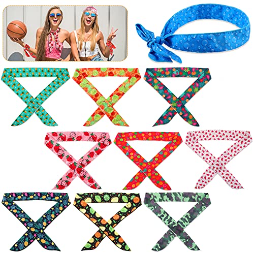 10 Pieces Ice Cooling Scarf Cool Scarf Neck Wrap Bandana Ice Scarf Cooling Scarf Wrap Cooling Neck Scarf Ice Scarf Neck Wrap Summer Neck Wrap Bandana Cooling Scarf for Neck Summer Outdoor Activities